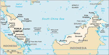 マレーシアの地図