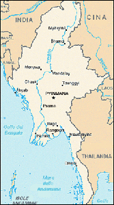 ミャンマーの地図